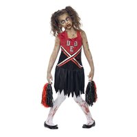 Zombie Cheerleader Red & Black Kid's Costume