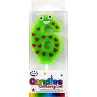 Number 6 Googly Eyes Candle