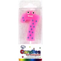 Number 7 Googly Eyes Candle