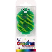 Number 8 Googly Eyes Candle