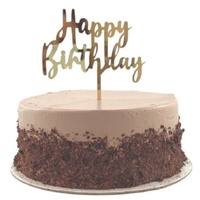 Cake Topper Deluxe - Gold Happy Birthday