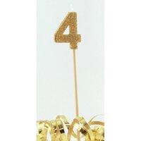Gold Glitter Long Stick Candle - # 4