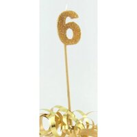 Gold Glitter Long Stick Candle - # 6