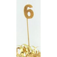 Gold Glitter Long Stick Candle - # 6