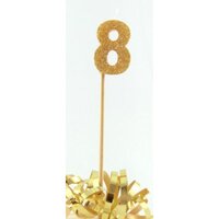 Gold Glitter Long Stick Candle - # 8
