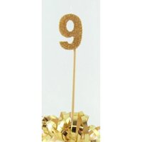 Gold Glitter Long Stick Candle - # 9
