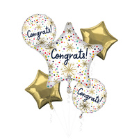 INFLATED Congratulations Confetti Sprinkles Mega Foil Balloon Bouquet