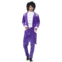 Prince Style 80s Purple Musician Adult Costume
