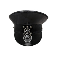 Black Festival Cap with Silver Rings