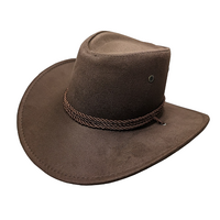 Cowboy Hat - Oatmeal Brown Suede-Look