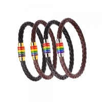 Leather Look Rainbow Bracelet
