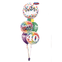 40th Birthday Confetti Bubble Staggered Bouquet