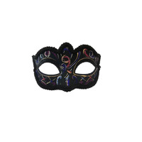 Glitter Swirl Masquerade Mask - Pink Blue Gold