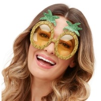 Tropical Hawaiian Glitter Pineapple Glasses