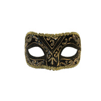 Glitter Masquerade Eye Mask - Black & Gold