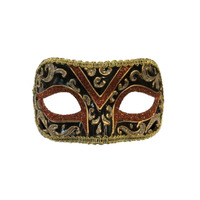 Glitter Masquerade Eye Mask - Copper & Gold