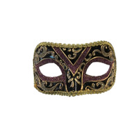 Glitter Masquerade Eye Mask - Purple & Gold