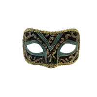 Glitter Masquerade Eye Mask - Teal & Gold