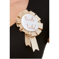 Bride Tribe Rose Gold Rosette Badge