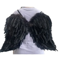 Black Feather Angel Wings - 65 x 45cm