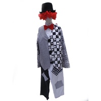 Tall Clown - Black & White Hire Costume*