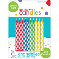 Magic Re-Light Candles Assorted - 10 Pk
