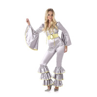 Silver Disco Jumpsuit Women's Costume