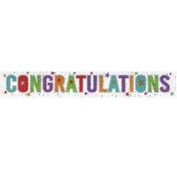 Congratulations Colourful Foil Banner - 2.7m