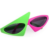 Awesome 80s Neon Asymmetric Sunglasses