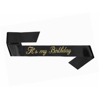 It's My Birthday Sash - Black & Gold