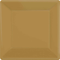 Paper Plates 23cm Square 20 Pk - Gold