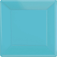 Paper Plates 23cm Square 20 Pk - Caribbean Blue