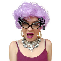 Dame Edna Inspired Purple Wig