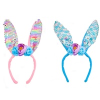 Sequin Easter Bunny Ears with Flowers