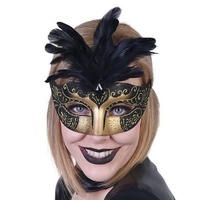 Gabrielle Black & Gold Masquerade Eye Mask