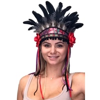 Festival Feathered Headpiece - Rose Queen