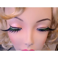Eyelashes - Blue Green with Crystals