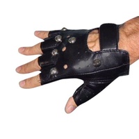 Punk Studded Fingerless Gloves
