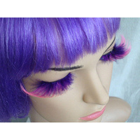 Eyelashes - Pink & Purple Feathered