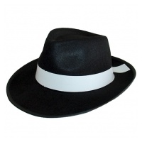 Gangster Fedora Hat - Black