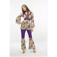 Purple Floral Hippie Womens Costume