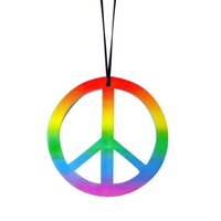 Rainbow Peace Symbol Necklace 