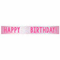 Birthday Pink Add-an-Age Customisable Foil Banner - 1.8m