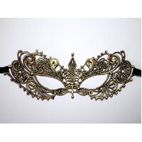 Reversible Black or Gold Lace Masquerade Eye Mask