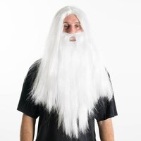 White Wizard Wig & Beard