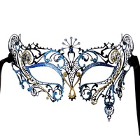 Blue Gatsby Deluxe Italian Masquerade Eye Mask