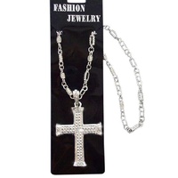 Cross Necklace - Silver Metallic