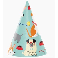 Dog Print Party Hats - 8 Pk