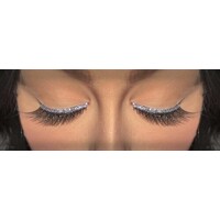 Eyelash - Black with Silver Glitter Trim