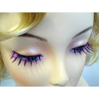 Eyelashes - Purple & Pink Daisy Crystal